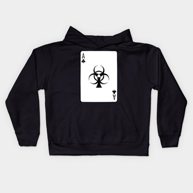 Ace of Clubs biohazard Kids Hoodie by Yamoos